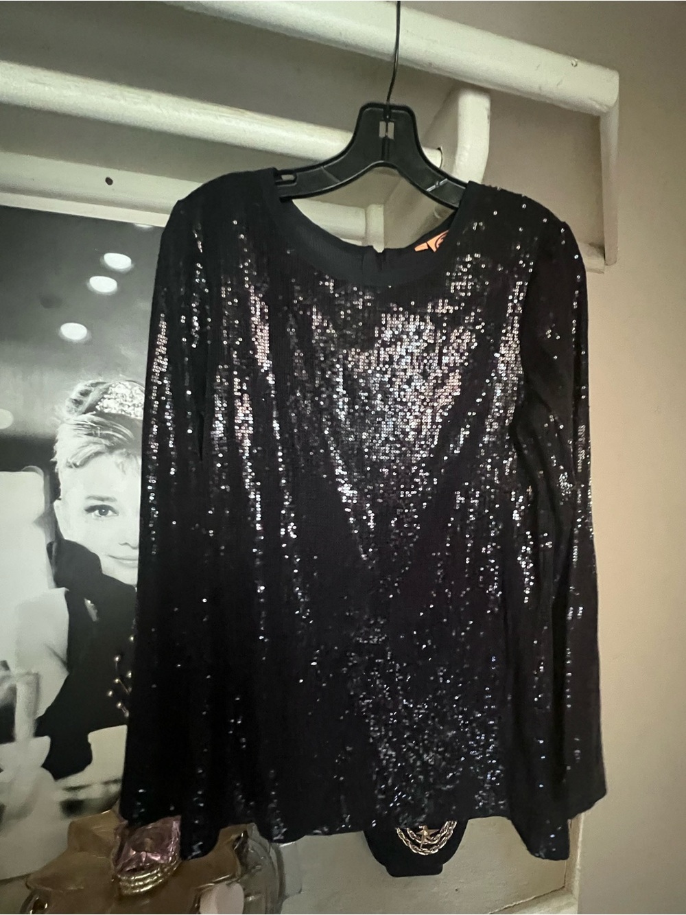 Tory Burch Black Top with Orange Logo Tag